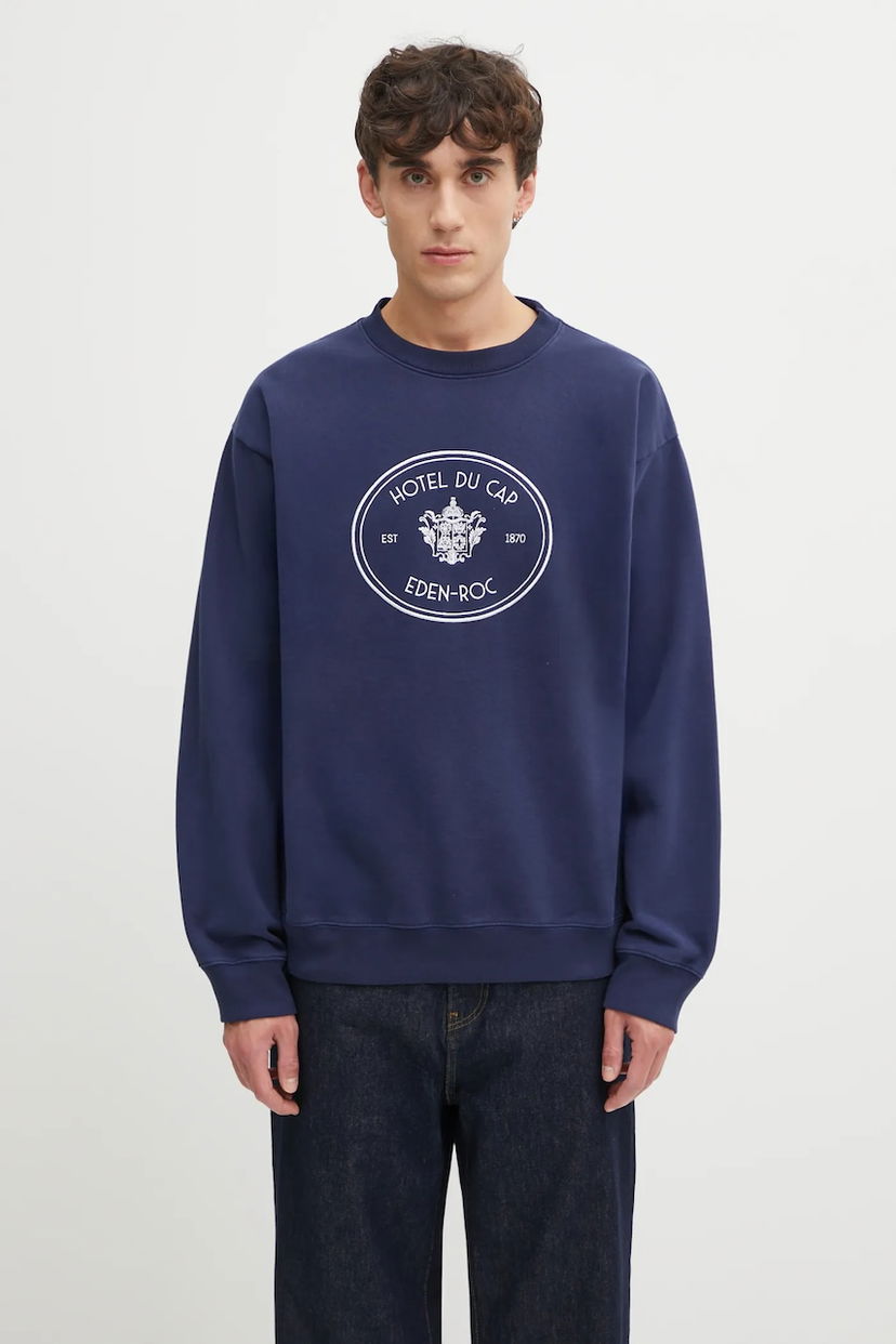 Pulover Sporty & Rich Embroidered Eden Crest Sweatshirt Mornarica | ST07160621BL106