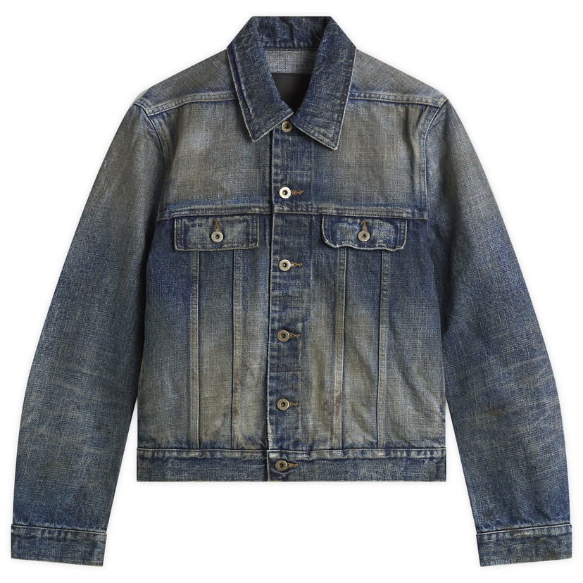 Jakna Rick Owens Rick Owens DRKSHDW Denim Trucker Jacket Modra | DL02E2788-HVWJP-186