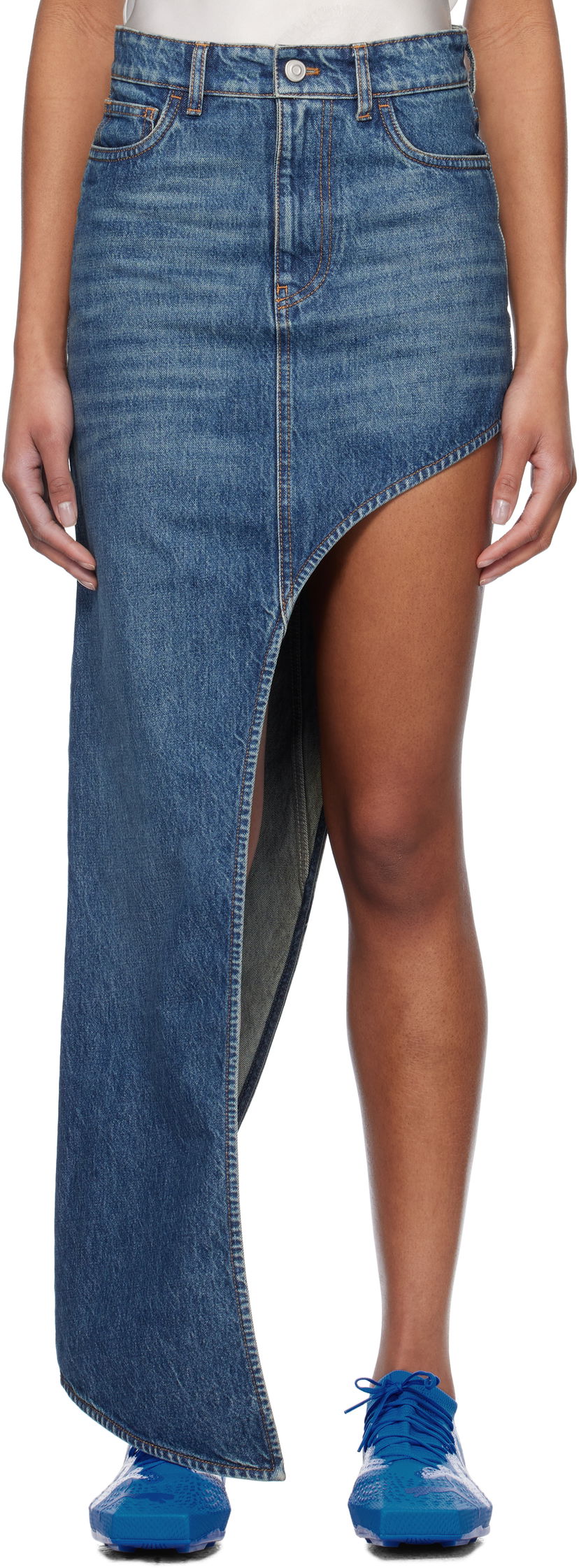 Krila Coperni Coperni One-Leg Denim Midi Skirt Modra | COPJ84F2014