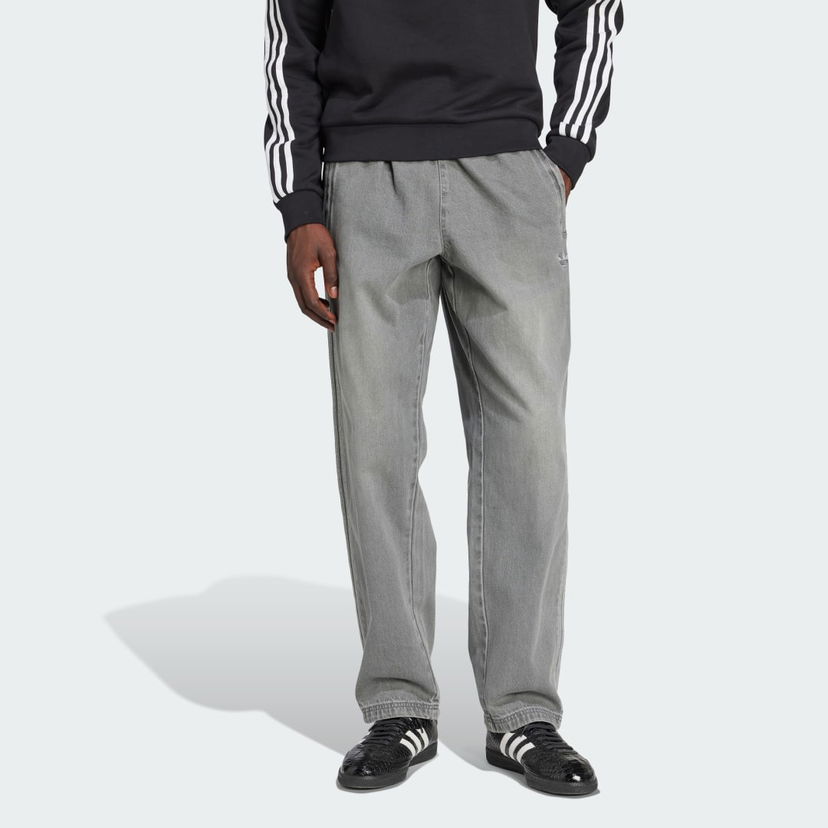Hlače adidas Performance Adicolor Stone Denim Relaxed Fit Pants Siva | JW5920