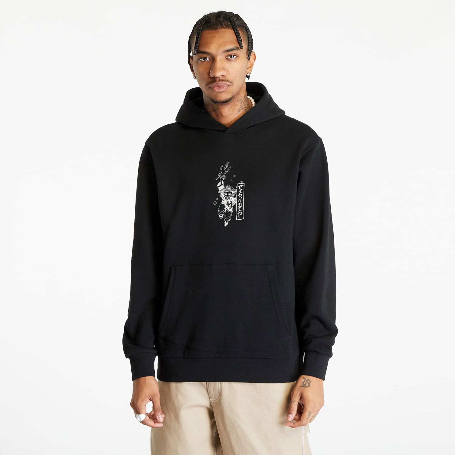 Pulover RIPNDIP Ryu Embroidered Hoodie Črna | RND10204, 0
