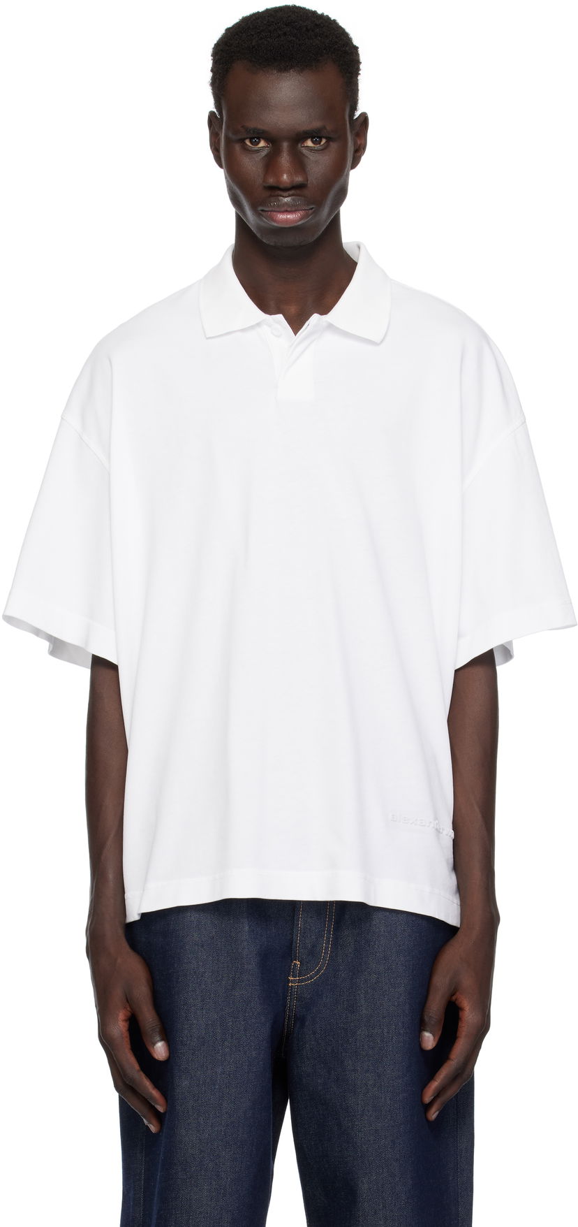 Polo majica Alexander Wang Alexander Wang Short-Sleeve Polo Bela | 6CC1251073