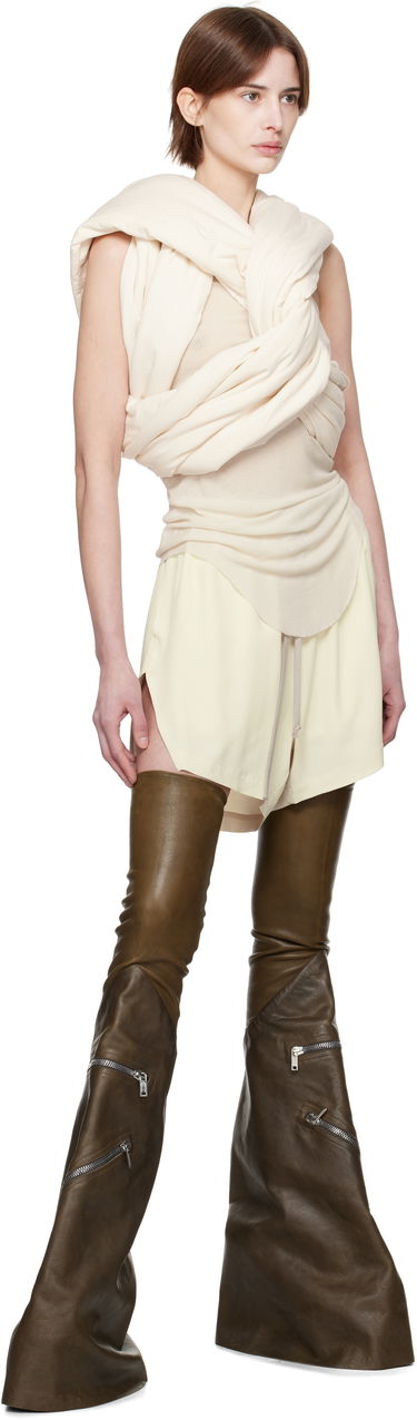 Majica brez rokavov Rick Owens Rick Owens Hollywood Triple Donut Top Bež | RP01E7432 JNC, 3