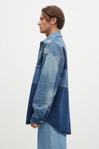 Srajce Ambush Patchwork Denim Shirt Oversize Modra | BMYD003F24DEN0014400, 1