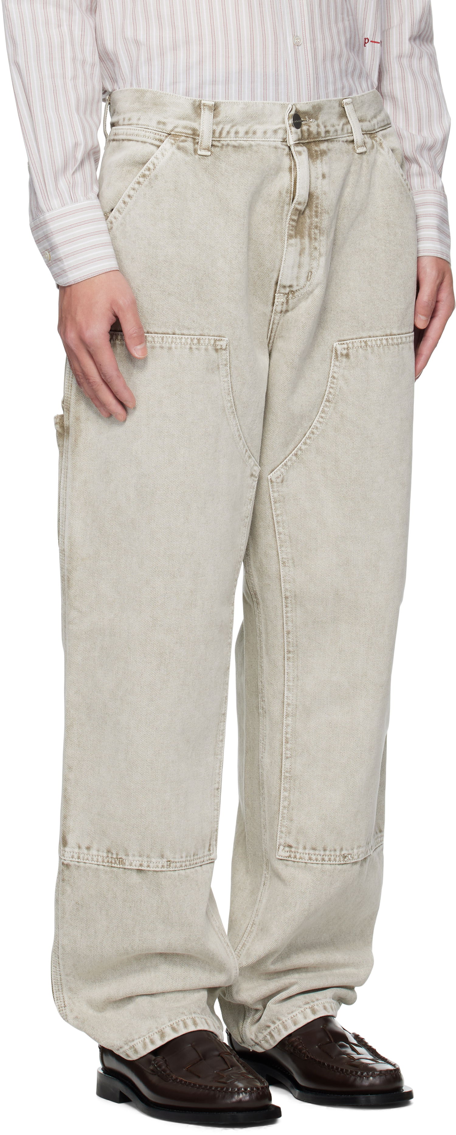Kavbojke Carhartt WIP Carhartt WIP Double Knee Jeans Bež | I035825, 1