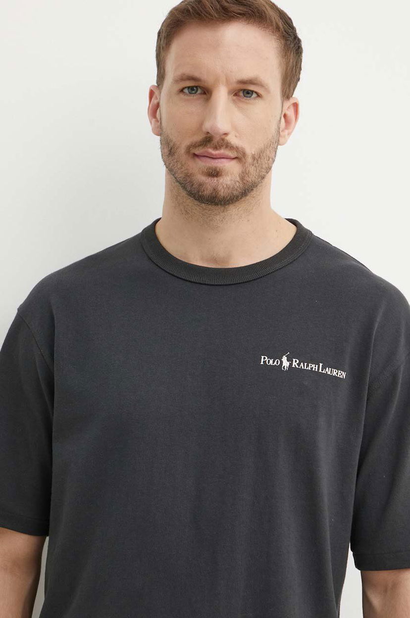 Majica Polo by Ralph Lauren T-Shirt with Small Logo Print Črna | 710950133
