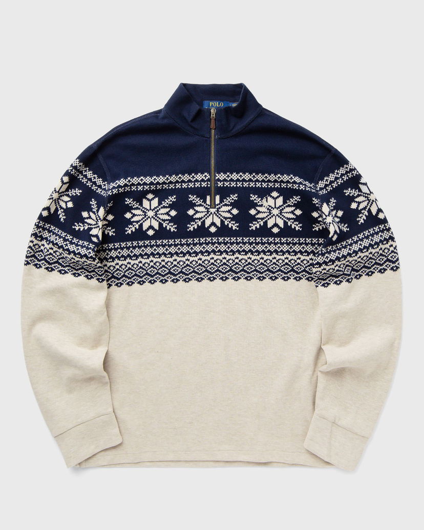 Pleteni pulover Polo by Ralph Lauren Half Zip Long Sleeve Sweater Modra | 710952254001