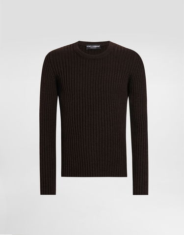 Pleteni pulover Dolce & Gabbana Dolce & Gabbana Ribbed Wool Pullover Rjava | GXQ83TJCVG6M0023, 0