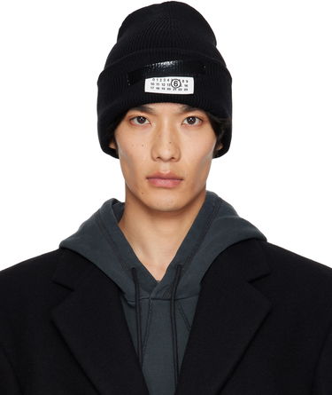 Beanie Maison Margiela MM6 Maison Margiela Wool Beanie with Taped Label Črna | SH2TB0003 M13168, 0