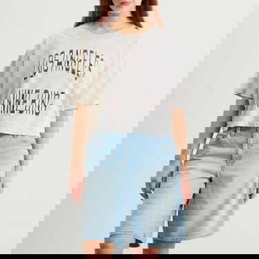 Krop-top Anine Bing Anine Bing Johnny Cropped T-Shirt, Size Large Siva | A-08-11449-GRY1, 2