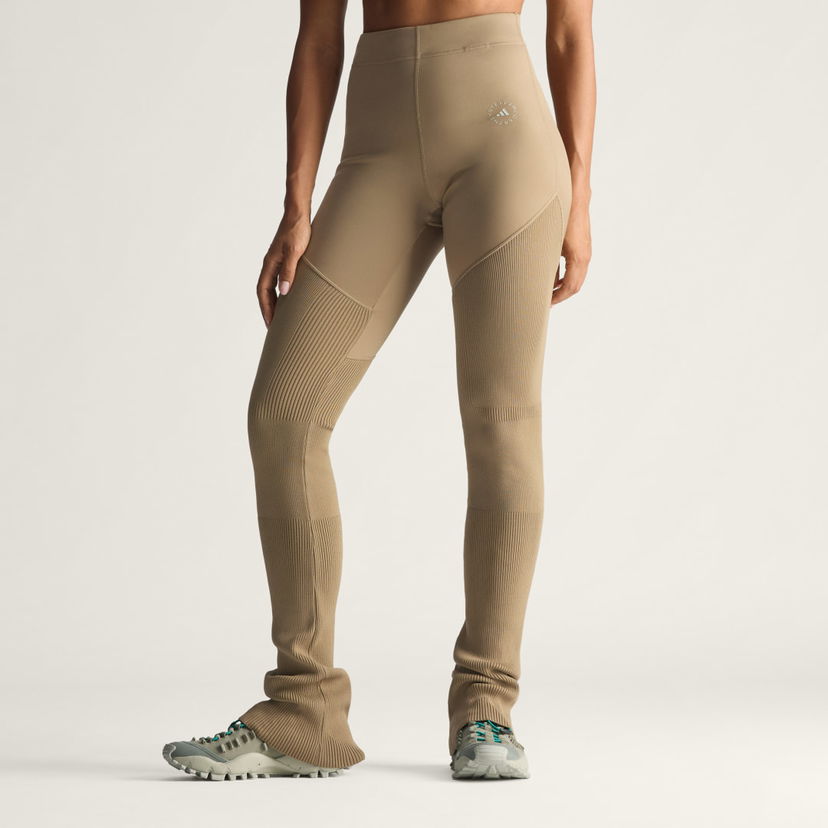 Pajkice adidas Performance Stella McCartney Mix High-Waist Ribbed Knitted Leggings Bež | JL6600