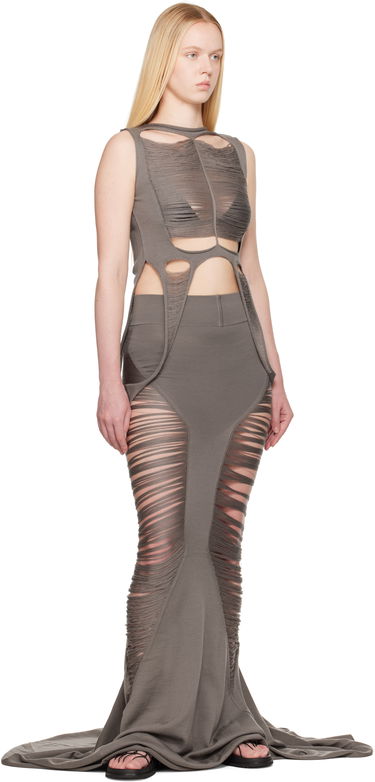 Majica brez rokavov Rick Owens Rick Owens Hollywood Tanja Destroyed Tank Top Siva | RO01E7615 KGRIDM, 3