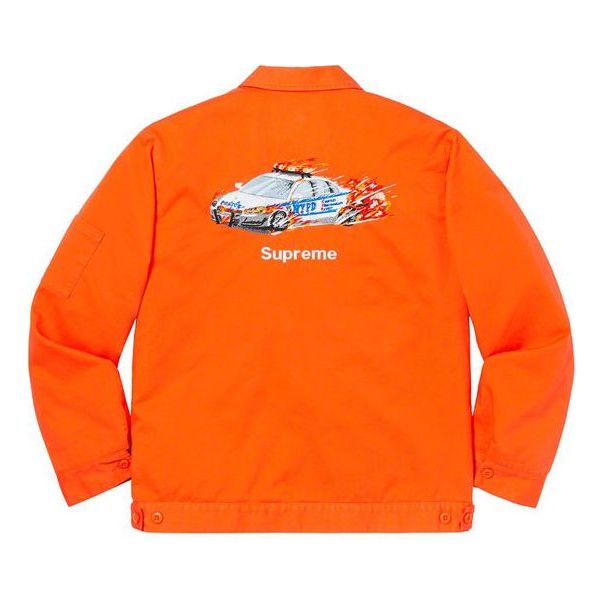 Jakna Supreme Supreme Cop Car Embroidered Work Jacket Oranžna | SUP-FW19-312