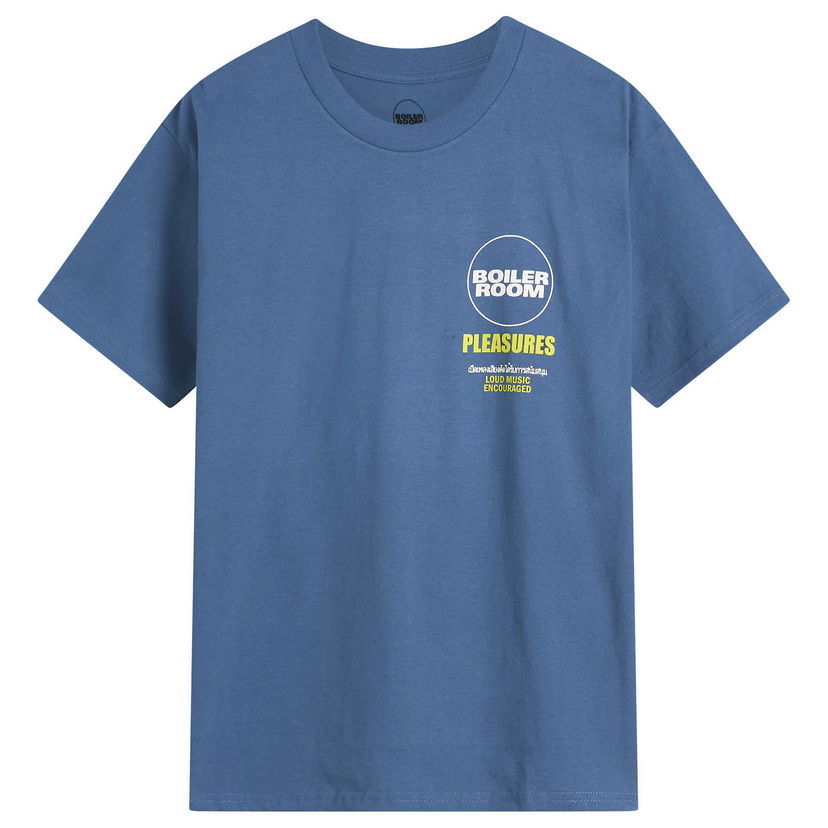 Majica Pleasures Pleasures Boiler Room Turntable Loud Music Encouraged T-Shirt Modra | P25F010-BLU