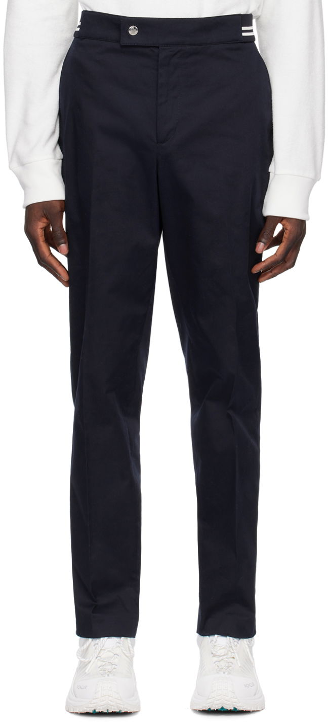 Hlače Moncler Striped Trousers Črna | J10912A0001357448