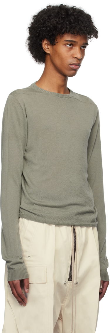 Pleteni pulover Rick Owens Rick Owens Hollywood Cropped Level Biker Sweater Bež | RU01E5630 WS, 4