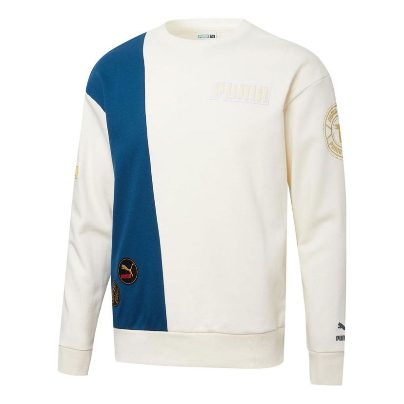 Pulover Puma Crewneck Long Sleeve Sweater Bela | 537008-65