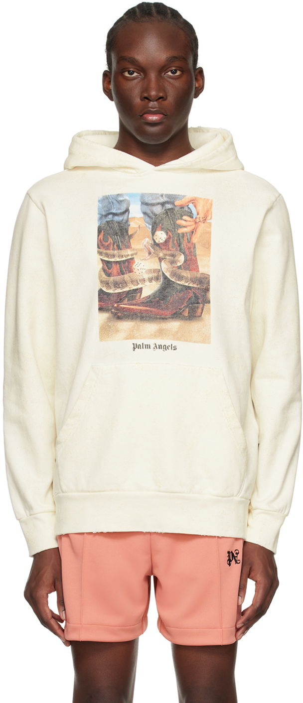 Pulover Palm Angels Dice Game Hoodie "Off-White" Bež | PMBB117R24FLE0020384, 0