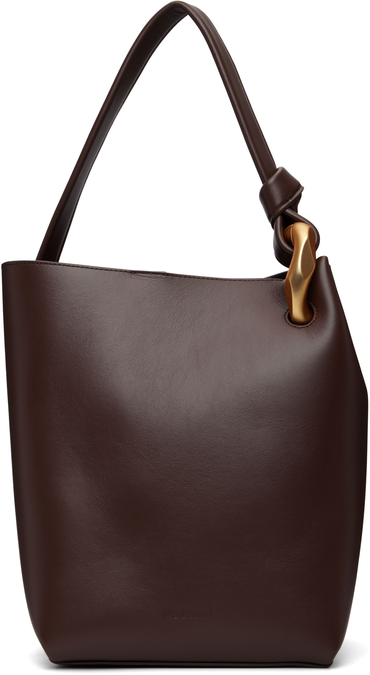 Tote bag JW Anderson JW Anderson 'The JWA Corner Bucket' Leather Tote with Sculptural Handle Rjava | HB0737-LA0232, 0