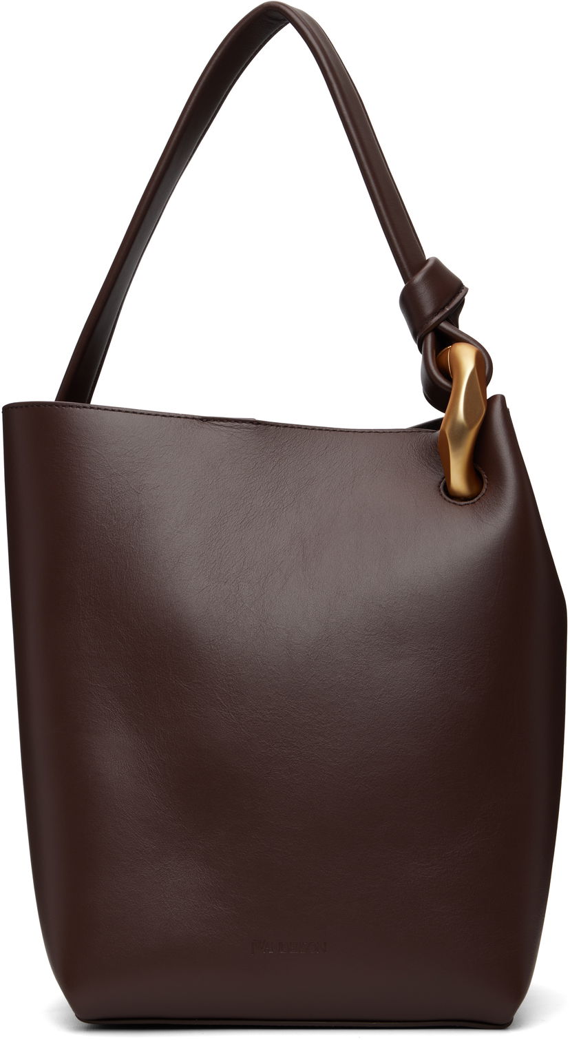 Tote bag JW Anderson JW Anderson 'The JWA Corner Bucket' Leather Tote with Sculptural Handle Rjava | HB0737-LA0232