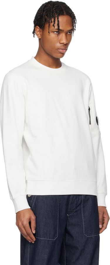 Pleteni pulover C.P. Company C.P. Company Diagonal Raised Fleece Crewneck Lens Sweatshirt Bela | 18CMSS023A-005086W, 1