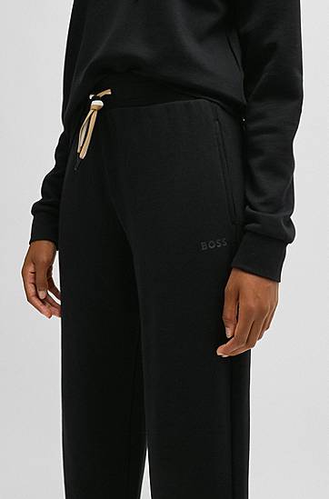 Trenirka BOSS Cuffed Tracksuit Bottoms with Signature Drawcord Črna | 50524759, 1