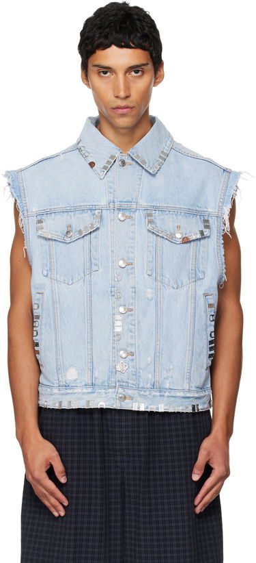 Telovnik Alexander Wang Alexander Wang Distressed Oversized Hardware Denim Vest Modra | UDC3252816, 0