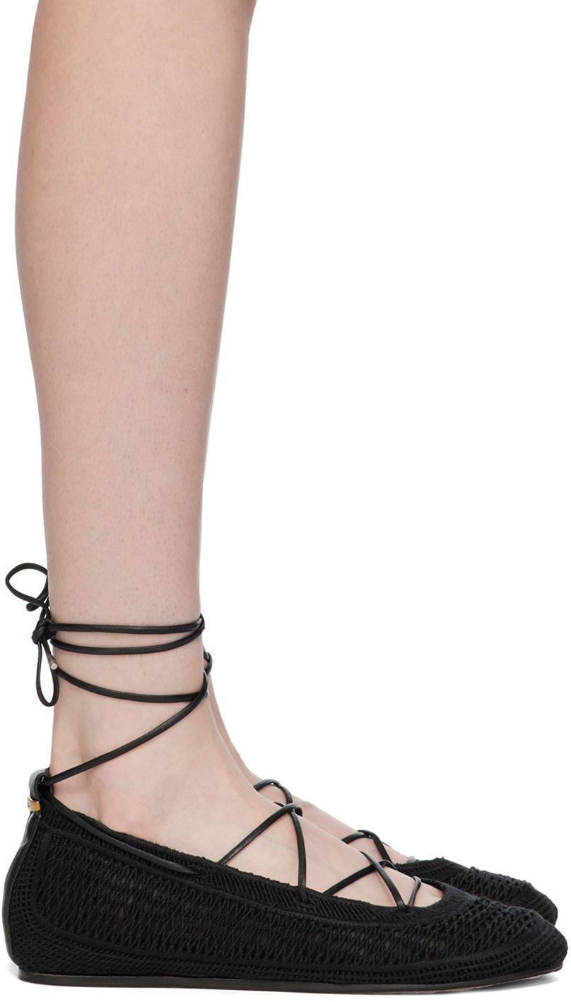 Oblačila ISABEL MARANT Isabel Marant Belna Lace-Up Ballerina Flats Črna | 24EBN0006FB-B2A07S