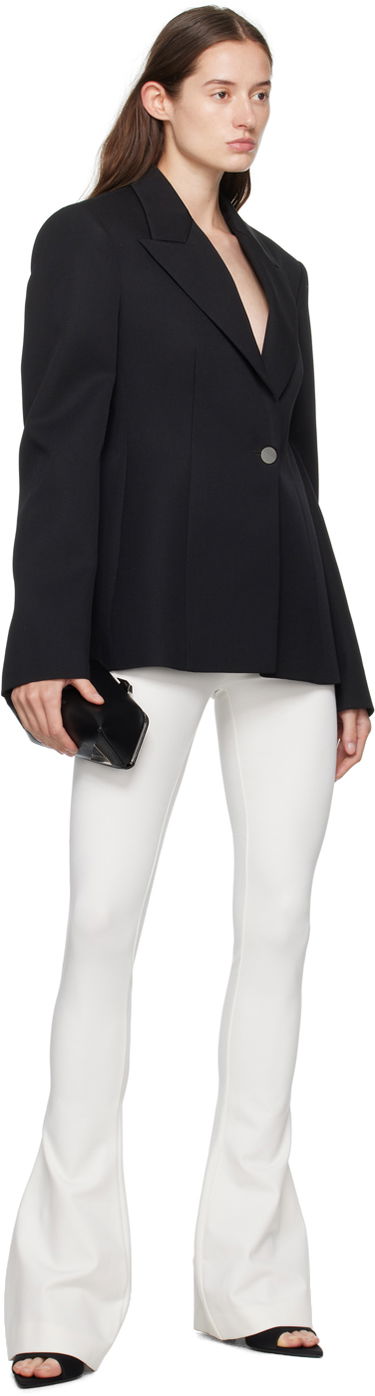 Hlače The Attico Attico Pin-Buckle Flare Pants Bela | 241WCP166 RY02, 3