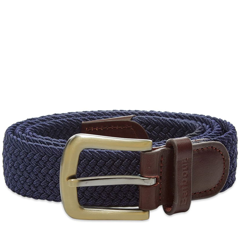 Pasovi Barbour Barbour Stretch Webbing Leather Belt Mornarica | MAC0038NY31