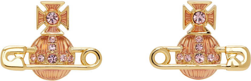 Uhani Vivienne Westwood Vivienne Westwood Kitty Orb Safety Pin Earrings Roza | 6201033P-02R850-