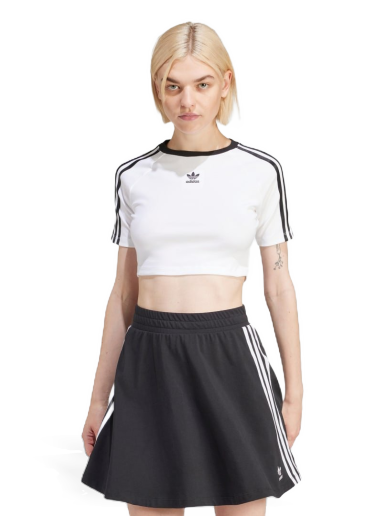 Krop-top adidas Originals 3-Stripes Baby Tee Bela | IP0662