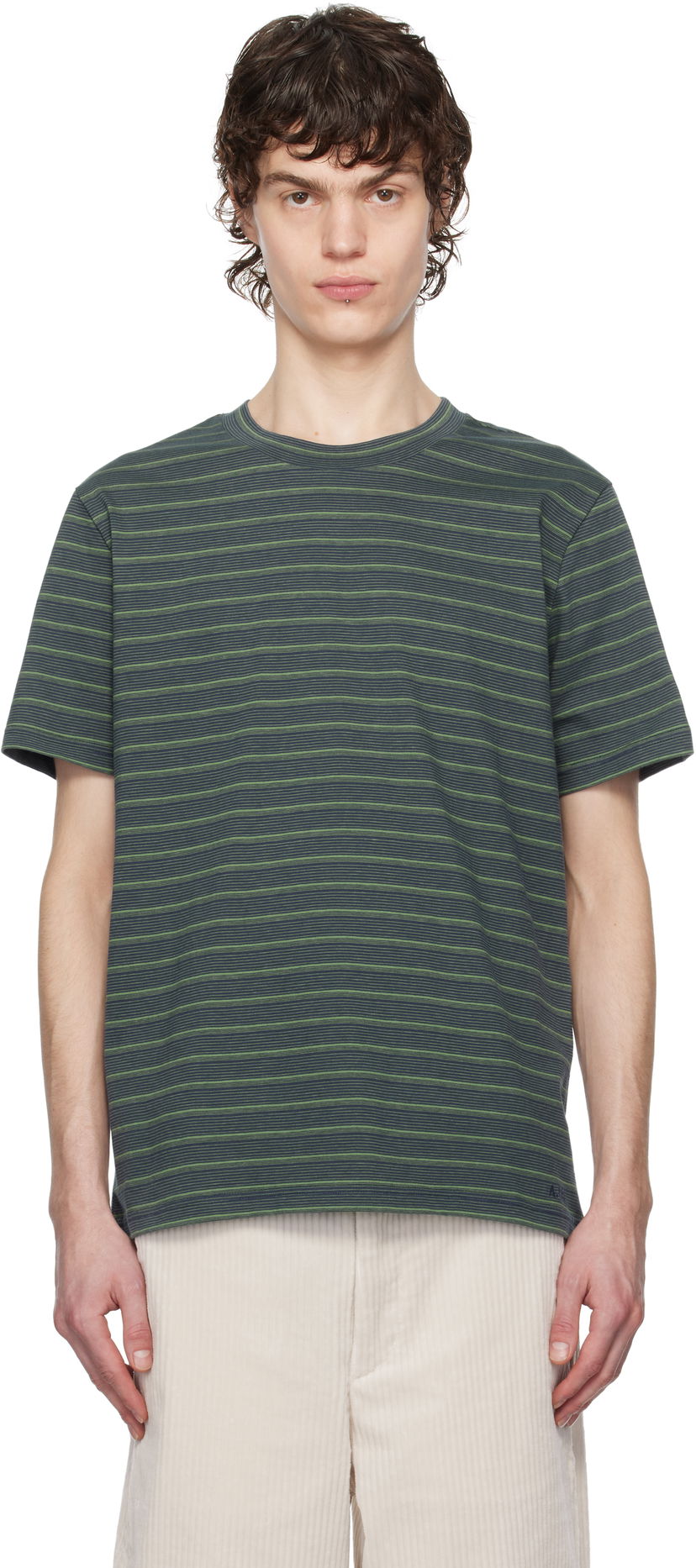 Majica A.P.C. A.P.C. Aymeric Striped T-Shirt Zelena | COHGX-H26132