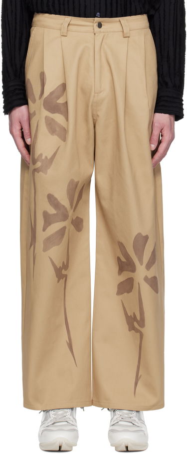 Hlače Collina Strada Collina Strada Catchfly Print Trousers Bež | XX6042, 0