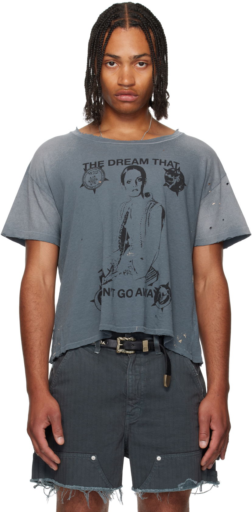 Majica Enfants Riches Déprimés Enfants Riches Déprimés 'Dream That Won't Go Away' Distressed Graphic T-Shirt Siva | 010-819