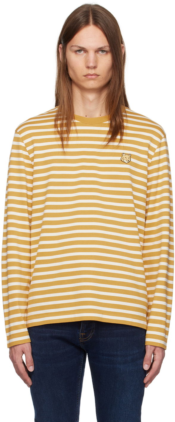 Majica MAISON KITSUNÉ Maison Kitsuné Yellow Bold Fox Head Patch Regular Marin T-shirt Rumena | NM00106KJ0044