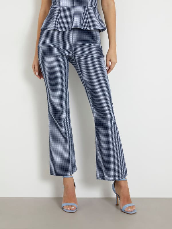 Hlače in kavbojke GUESS Printed Flare Pant Siva | W4GB18WG492