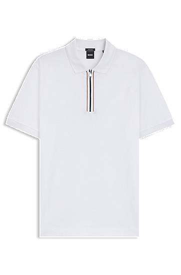 Polo majica BOSS Polo Shirt with Zip Placket Bela | 50543880, 0
