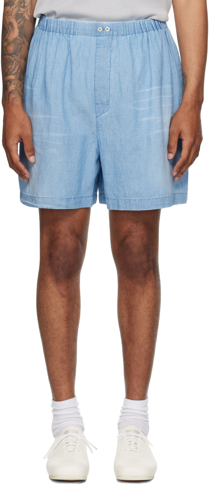 Kratke hlače Acne Studios Acne Studios Stamp Shorts Modra | BE0183-