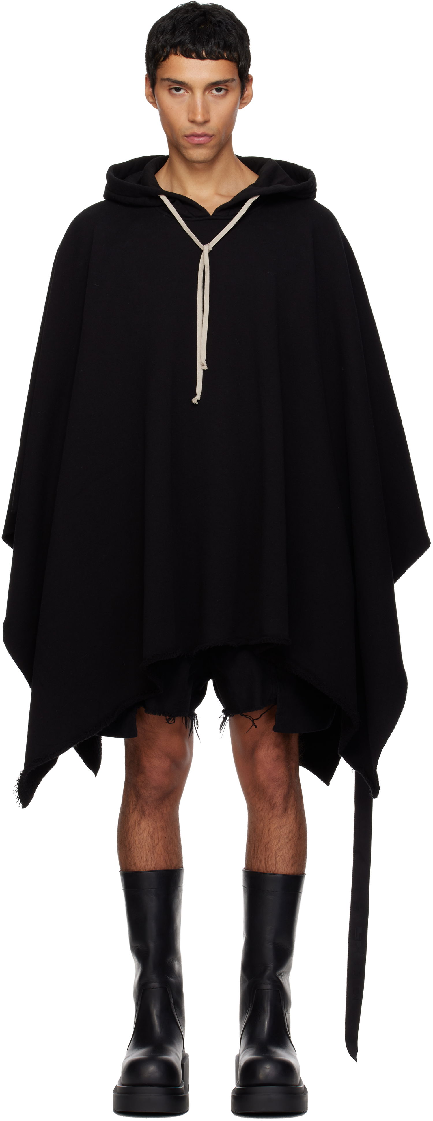 Pulover Rick Owens DRKSHDW Poncho Hoodie Črna | DU02E7275 FSL, 0
