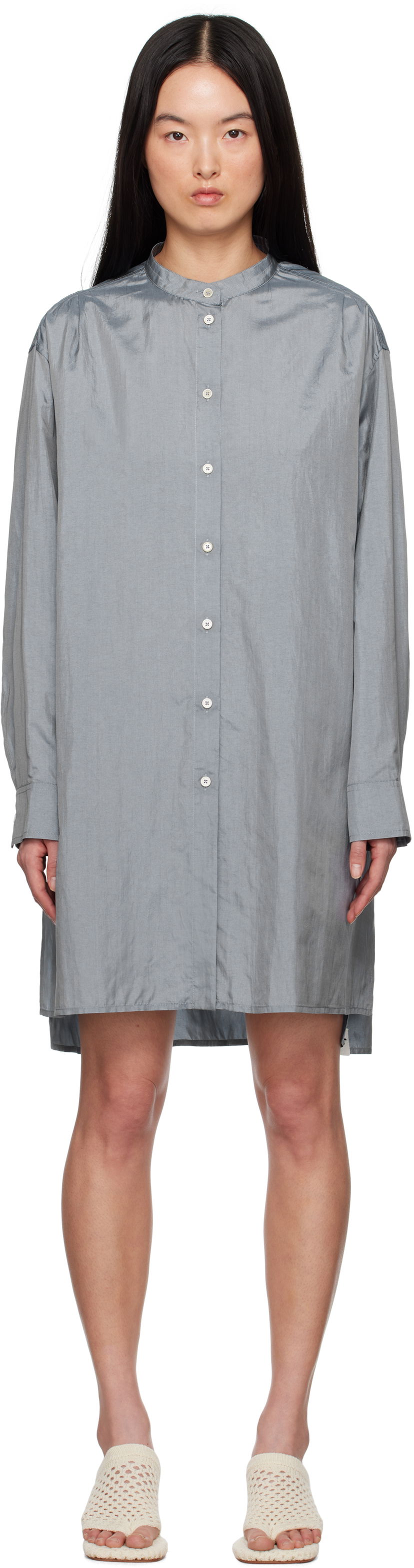 Obleke Jil Sander Jil Sander Band Collar Minidress Siva | J40DL0159_J70003