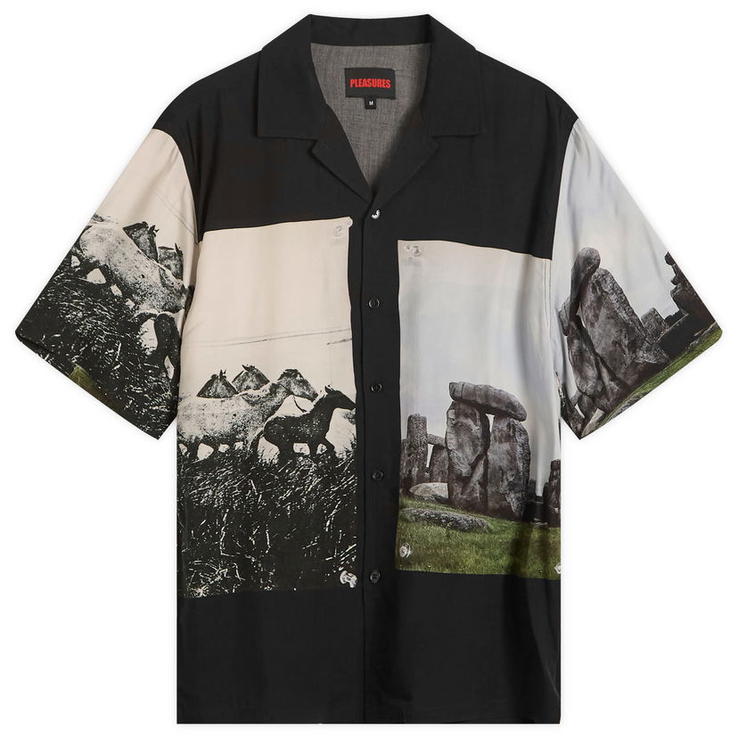 Srajce Pleasures Pleasures Stone Horse Vacation Shirt Črna | P25SP022-BLK
