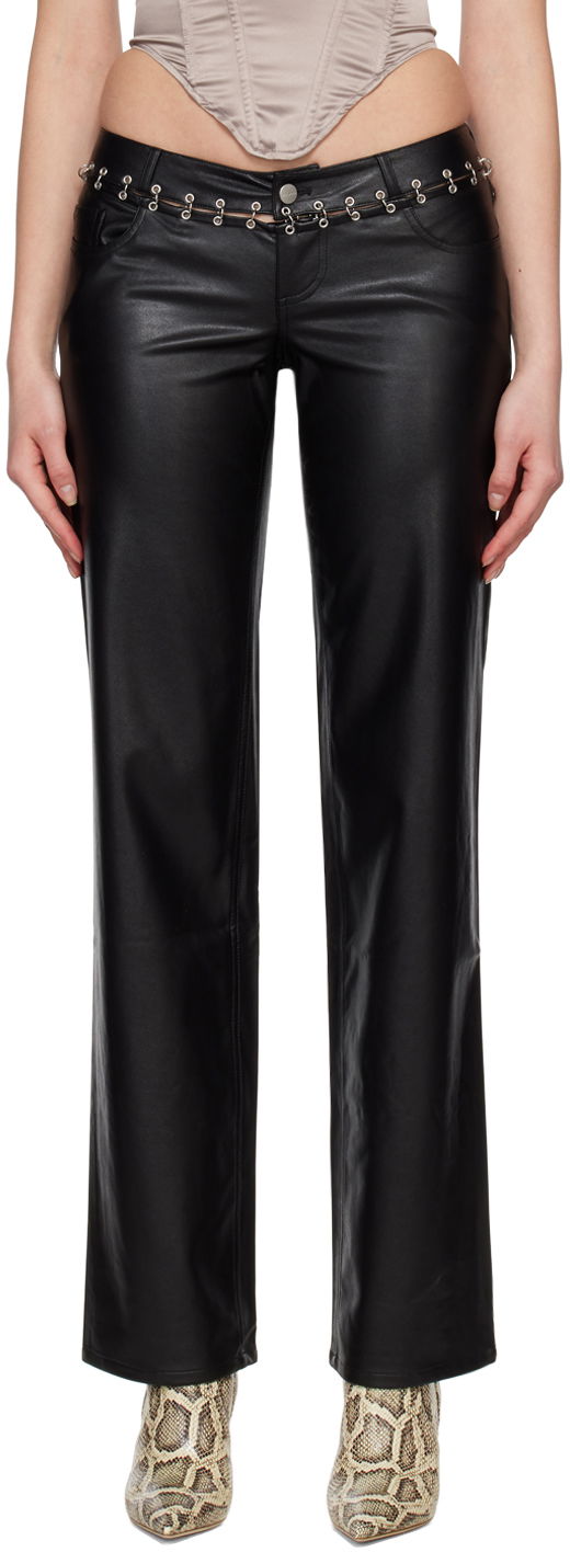 Hlače Miaou Miaou Marco Faux-Leather Pants Črna | 1033PUBLK