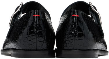 Obleke Aeyde Aeyde Sunny Crocodile Embossed Ballerina Flats Črna | A11-FL-GRZS15FL127-FW24-800-065, 1