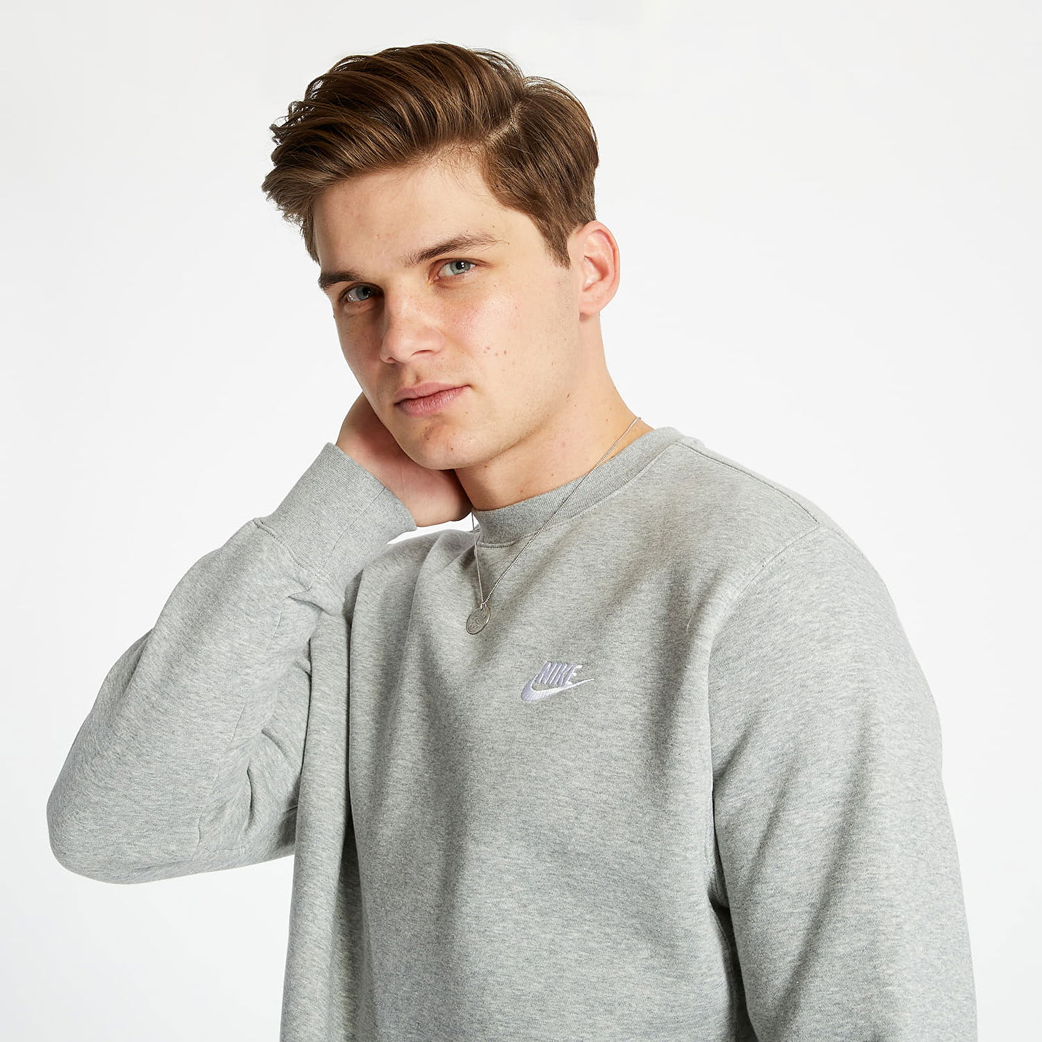 Pulover Nike Sportswear Club Fleece Crewneck Siva | BV2662-063, 0