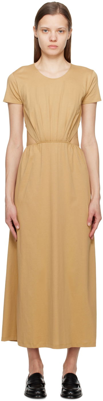 Obleke Loulou de Saison Loulou de Saison Seram Midi Dress Bež | SERAM, 0