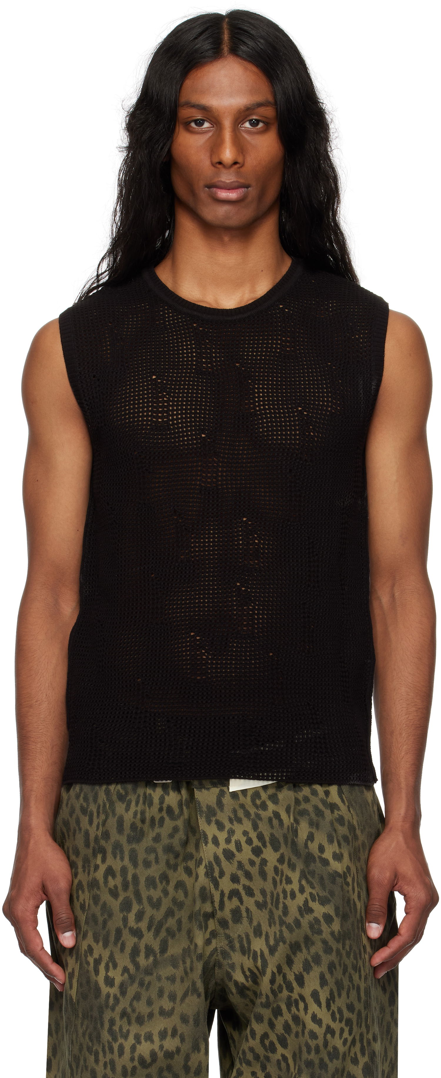 Majica brez rokavov Andersson Bell Andersson Bell Net Damaged Sleeveless Tank Top Črna | atb1328m, 0