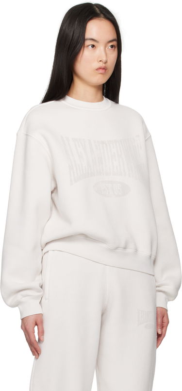 Pleteni pulover Alexander Wang Alexander Wang Distressed Logo Sweatshirt Siva | 4CC2251539, 4