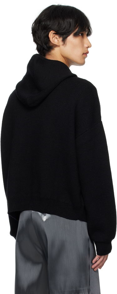 Pulover HELIOT EMIL HELIOT EMIL Lampi Knit Zip-Up Hoodie Črna | PREAW25_M_07_076_BLK01, 2