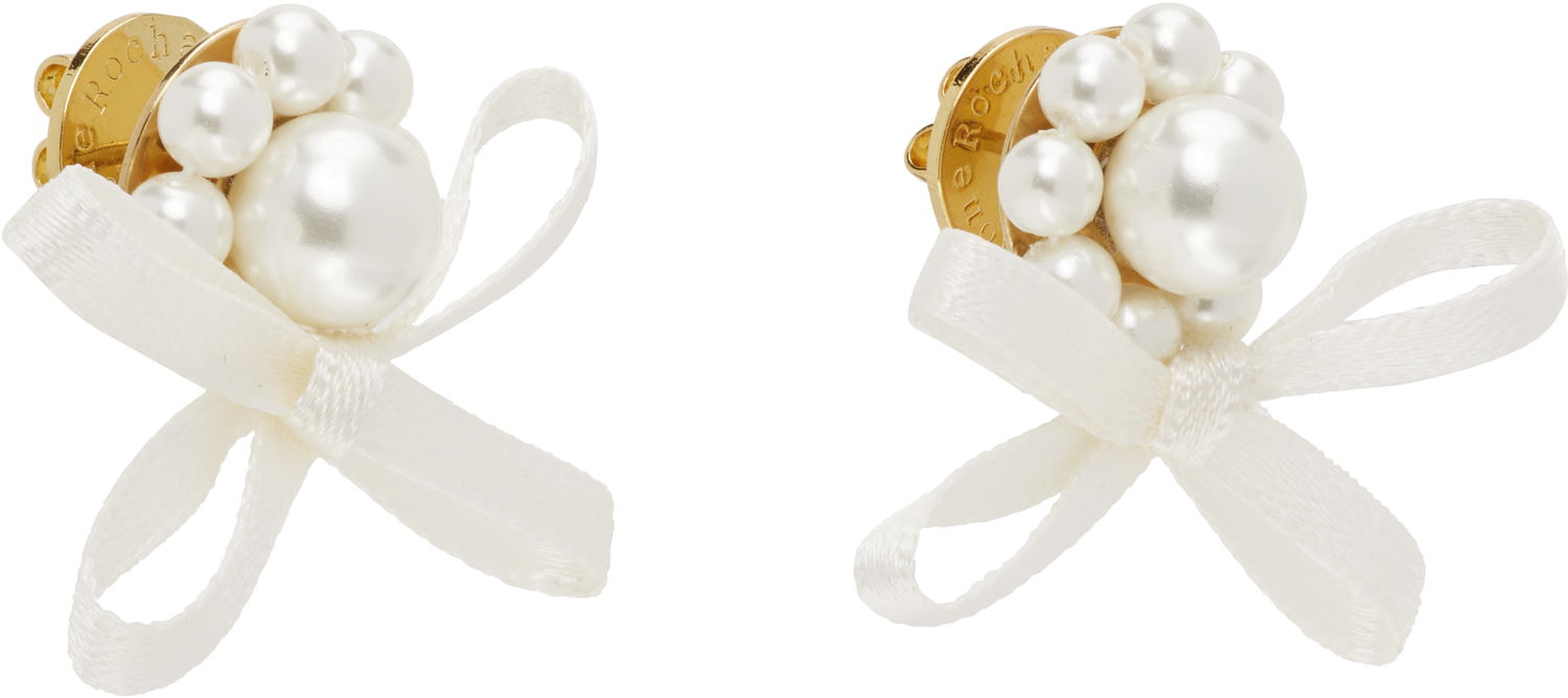 Uhani Simone Rocha Simone Rocha Petite Bow Daisy Stud Earrings Bela | ERG552 0904, 1